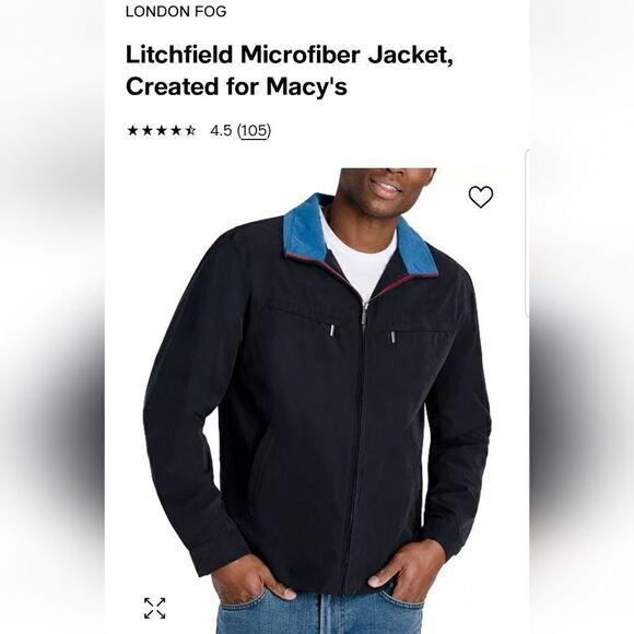 Mens London Fog Tower Microfiber Golf Jacket Medium nwt - Picture 4 of 12